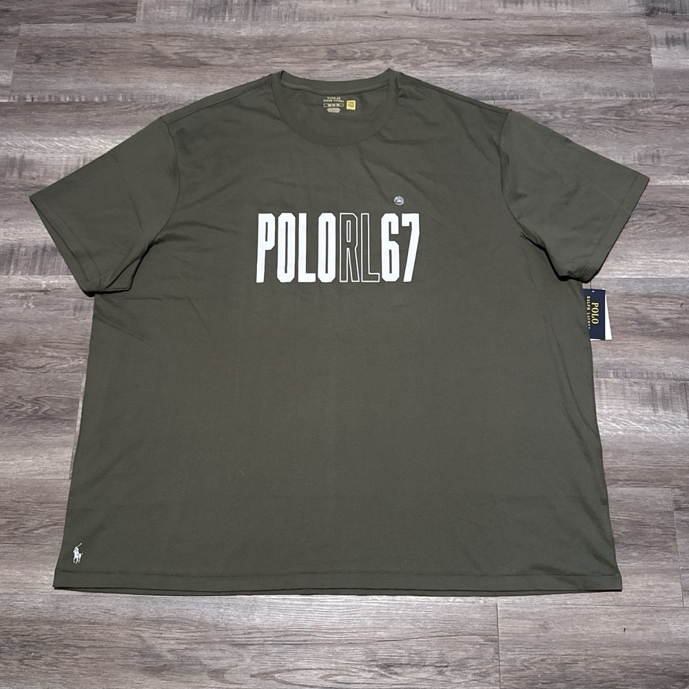 Polo Ralph Lauren RL 67 Short Sleeve Tee Shirt Green Men's Size 5XB 5XL Big NEW